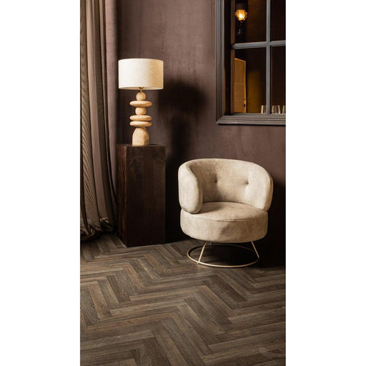 Rond vloerkleed Carice Beige Fauteuil Infinity 2 Beige Goud-Fauteuils-PTMD