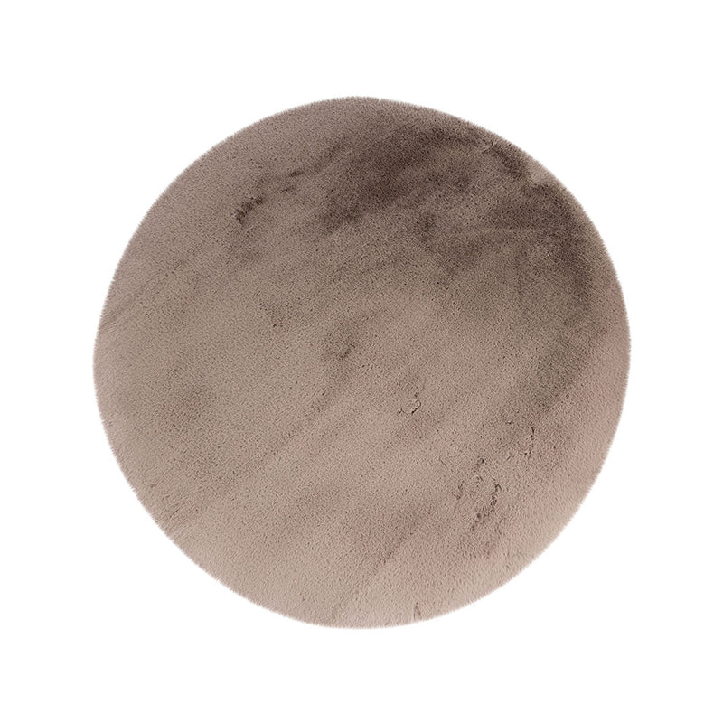 Rond vloerkleed Vloerkleden Indy Taupe Polyester 200x200 cm Rond-Ronde vloerkleden-LABEL51