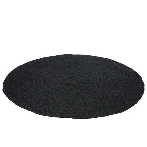 Rond vloerkleed Zwart Jute Rond 150 cm-Ronde vloerkleden-J-Line