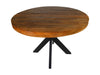 Ronde Eettafel Melbourne-100x100x76-Bruin/Zwart-Mango/Metaal-Eettafels-HSM Collection