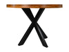 Ronde Eettafel Melbourne-100x100x76-Bruin/Zwart-Mango/Metaal-Eettafels-HSM Collection