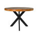 Ronde Eettafel Melbourne-100x100x76-Bruin/Zwart-Mango/Metaal-Eettafels-HSM Collection