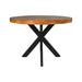 Ronde Eettafel Melbourne-110*110*80-Bruin/Zwart-Mango/Metaal-Eettafels-HSM Collection