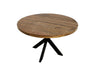 Ronde Eettafel Melbourne-130x130x76-Naturel/Zwart-Mango/Metaal-Eettafels-HSM Collection