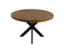 Ronde Eettafel Melbourne-80x80x76-Naturel/Zwart-Mango/Metaal-Eettafels-HSM Collection