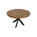 Ronde Eettafel Melbourne-80x80x76-Naturel/Zwart-Mango/Metaal-Eettafels-HSM Collection