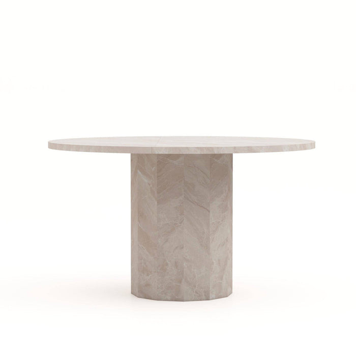 Ronde Eettafel Sofia-ø130x75-Wit-Travertine-Eettafels-HSM Collection