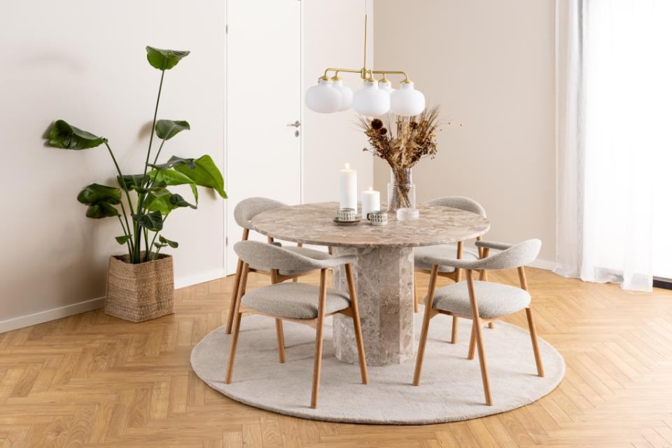 Ronde Eettafel Sofia-ø130x75-Wit-Travertine-Eettafels-HSM Collection