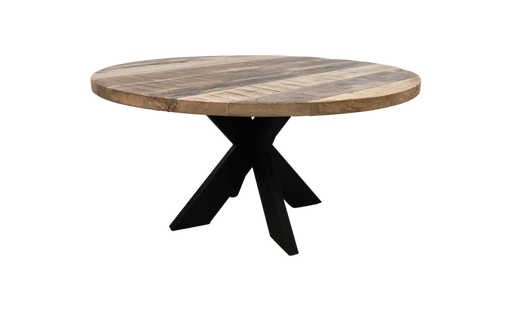 Ronde Salontafel-80x80x45-Naturel/Zwart-Mango/Metaal-Salontafels-HSM Collection