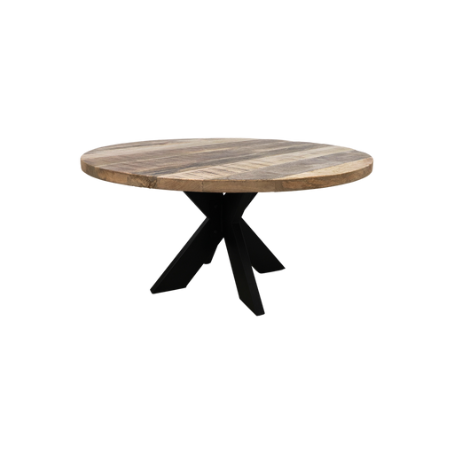 Ronde Salontafel-80x80x45-Naturel/Zwart-Mango/Metaal-Salontafels-HSM Collection