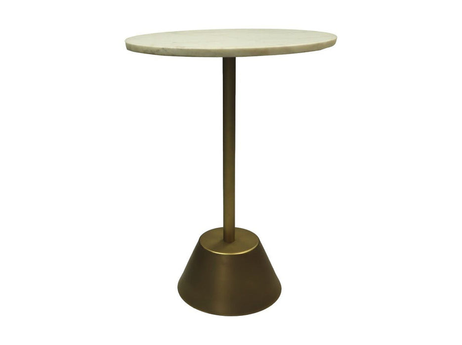 Ronde bijzettafel - ø40x55 - Wit/goud - Marmer/metaal-Bijzettafels-HSM Collection