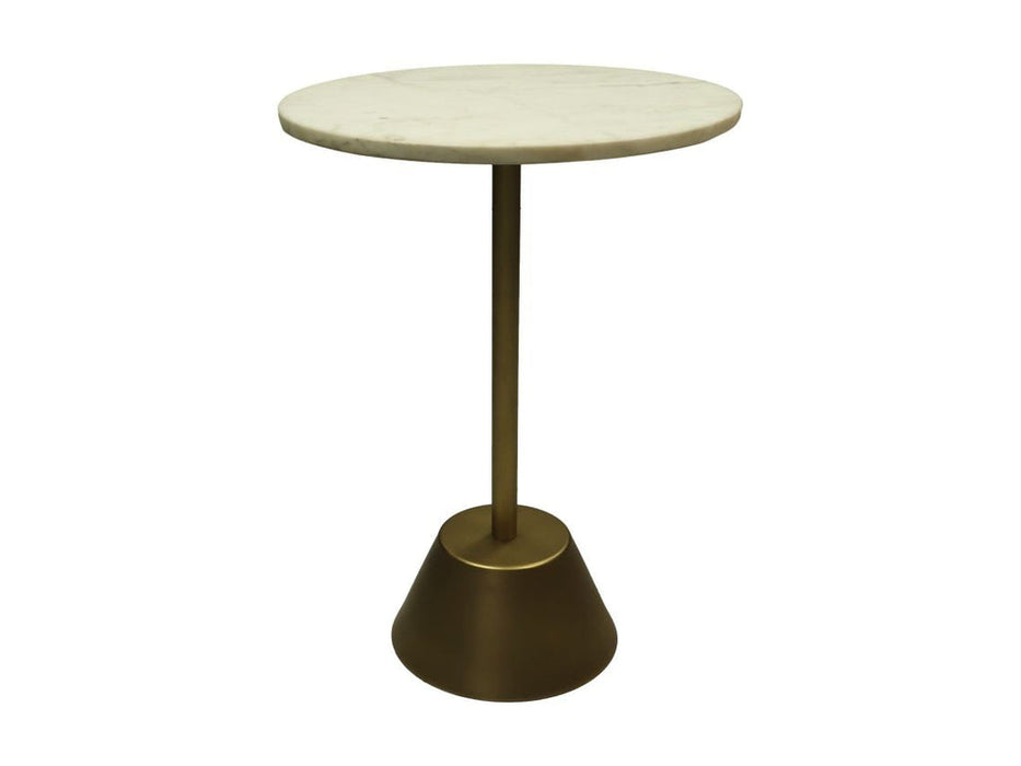 Ronde bijzettafel - ø40x55 - Wit/goud - Marmer/metaal-Bijzettafels-HSM Collection