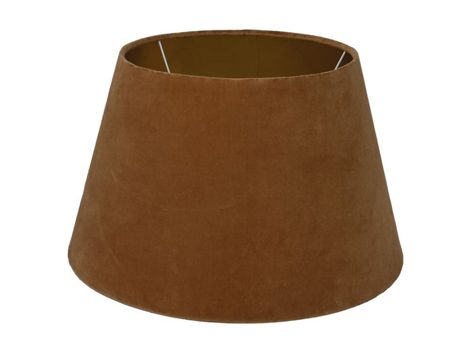 Ronde conische lampenkap - ø35-ø52x32 - Beige/goud - Velours-Lampenkappen-HSM Collection