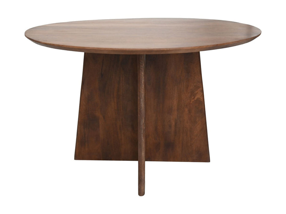 Ronde eettafel - 120x120x77 - Bruin - Mangohout-Eettafels-HSM Collection