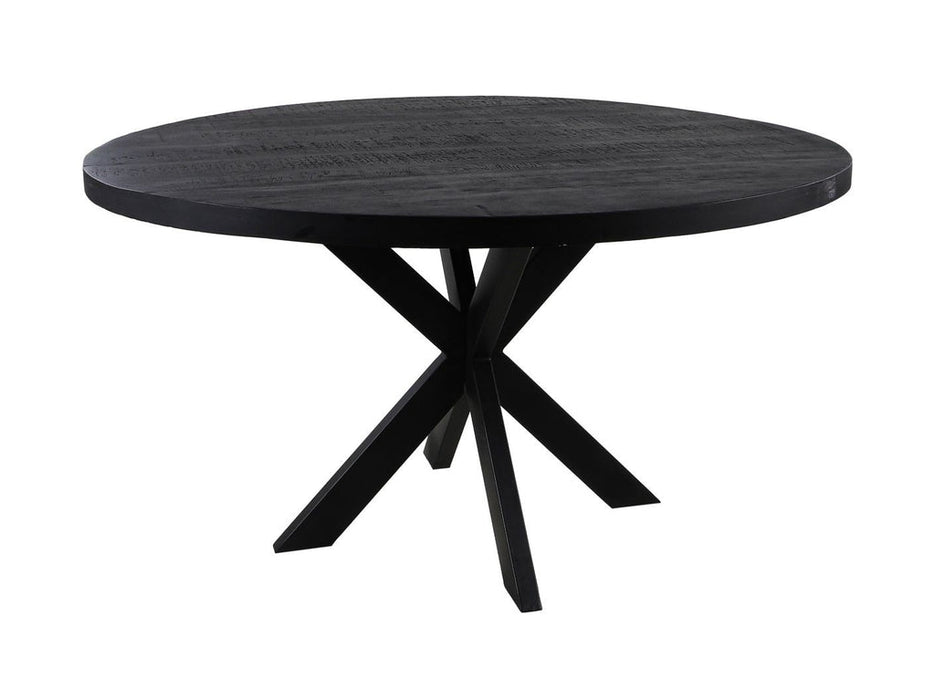 Ronde eettafel Melbourne - ø100x76 - Zwart - Mangohout/metaal-Eettafels-HSM Collection