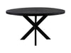 Ronde eettafel Melbourne - ø130x76 - Zwart - Mangohout/metaal-Eettafels-HSM Collection