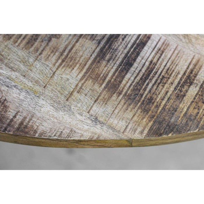 Ronde eettafel Valencia - ø120x77 - Naturel/zwart - Mangohout/metaal-Eettafels-HSM Collection