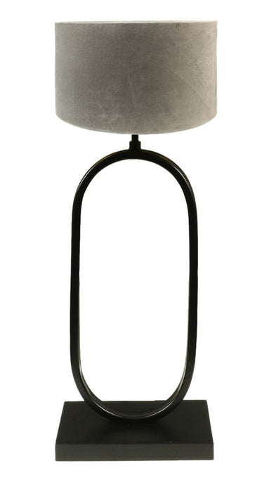 Ronde lampenkap - 25x25x18 - Lichtgrijs - Velvet-Lampenkappen-HSM Collection