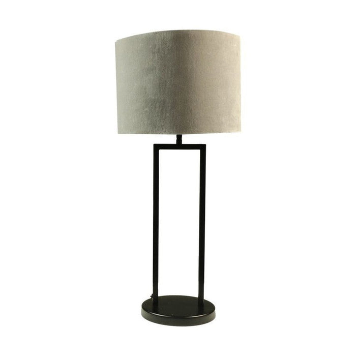 Ronde lampenkap - 32x32x24 - Lichtgrijs - Velvet-Lampenkappen-HSM Collection