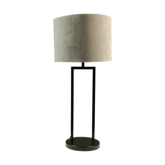 Ronde lampenkap - 32x32x24 - Lichtgrijs - Velvet-Lampenkappen-HSM Collection