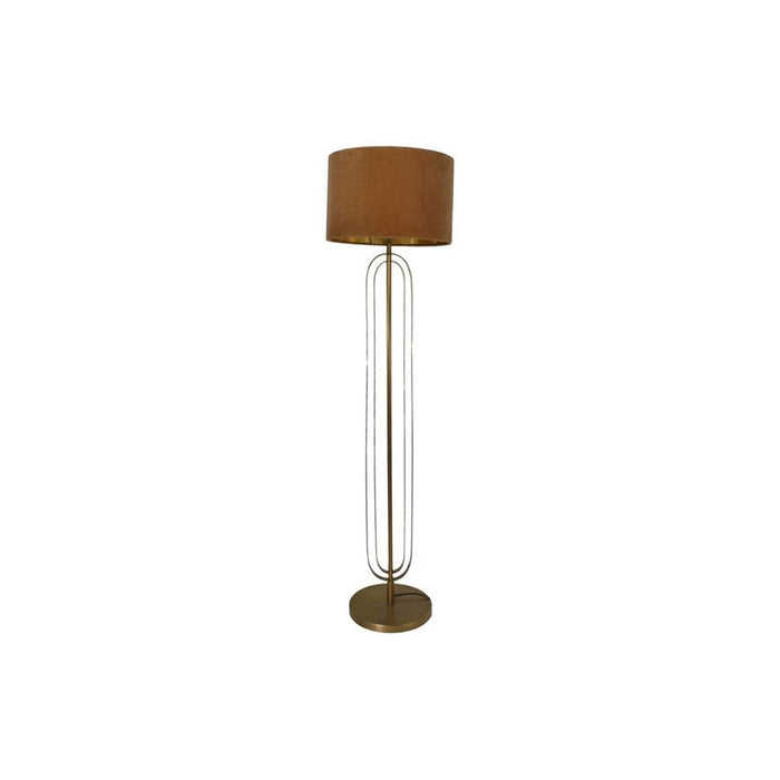 Ronde lampenkap - ø42x28 - Beige/goud - Velours-Lampenkappen-HSM Collection