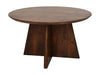 Ronde salontafel met kruispoot - 80X80X45 - mat bruin - Mangohout-Salontafels-HSM Collection