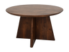 Ronde salontafel met kruispoot - 80X80X45 - mat bruin - Mangohout-Salontafels-HSM Collection