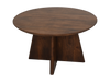 Ronde salontafel met kruispoot - 80X80X45 - mat bruin - Mangohout-Salontafels-HSM Collection