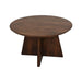 Ronde salontafel met kruispoot - 80X80X45 - mat bruin - Mangohout-Salontafels-HSM Collection