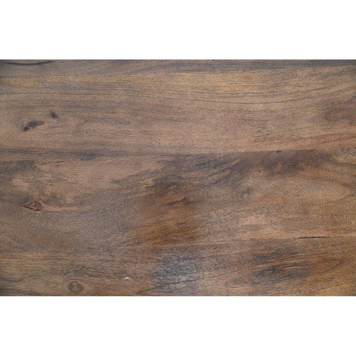 Ronde salontafel met kruispoot - 80X80X45 - mat bruin - Mangohout-Salontafels-HSM Collection