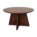 Ronde salontafel met kruispoot - 80X80X45 - mat bruin - Mangohout-Salontafels-HSM Collection