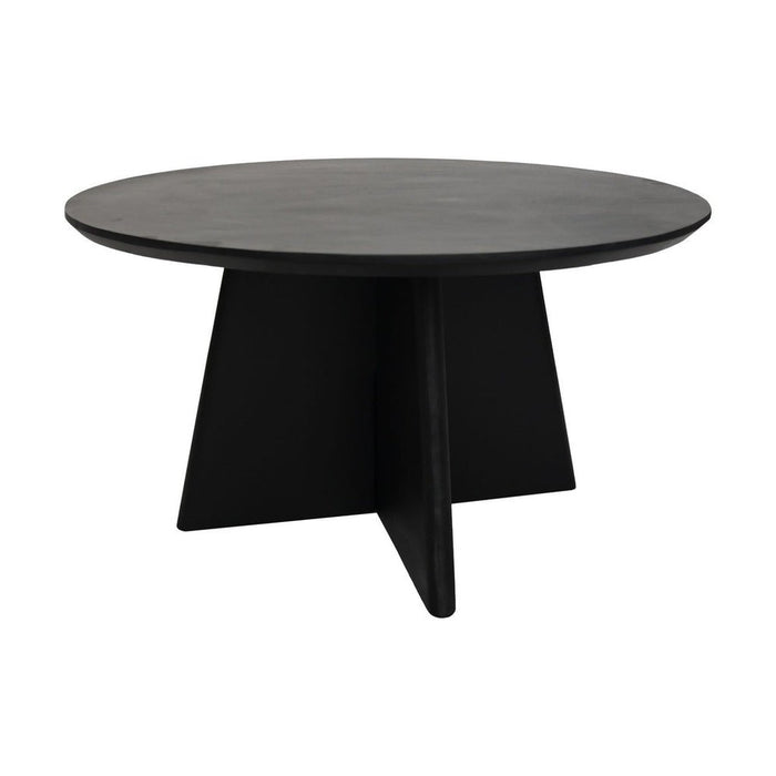 Ronde salontafel met kruispoot - 80X80X45 - zwart - Mangohout-Salontafels-HSM Collection