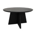 Ronde salontafel met kruispoot - 80X80X45 - zwart - Mangohout-Salontafels-HSM Collection