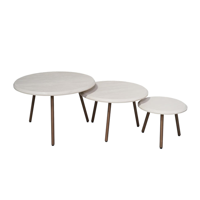 Ronde salontafelset Ohio Zand Mangohout 70 cm-Salontafels-Creating Home