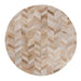Ronde vloerkleden Joanne Beige Cowhair Patchwork Tapijt Rond L-Ronde vloerkleden-PTMD