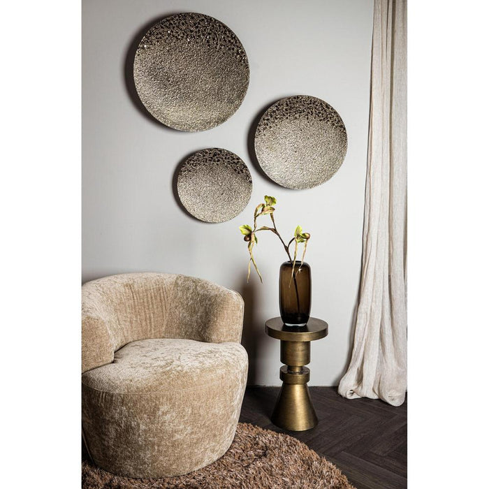 Ronde vloerkleden Jups Bruin Stof Handwoven Tapijt Rond S-Ronde vloerkleden-PTMD