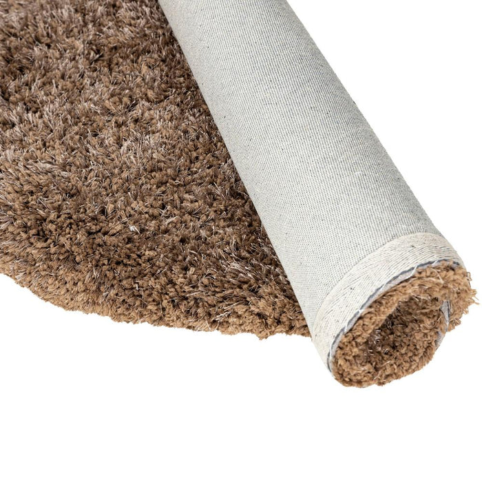 Ronde vloerkleden Jups Bruin Stof Handwoven Tapijt Rond S-Ronde vloerkleden-PTMD