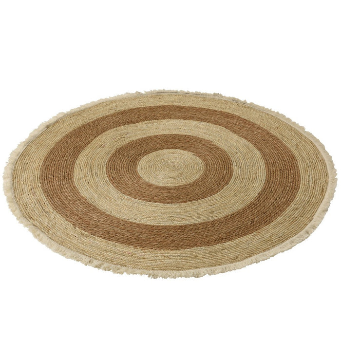 Rug Tassel Band Maize Peel/Cotton Beige/Brown White-Ronde vloerkleden-J-Line