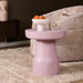 STARFURN Bijzettafel Drum Roze Mangohout 40 cm 40x40x42 cm-Bijzettafels-Starfurn
