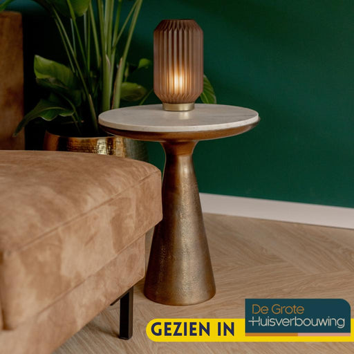 STARFURN Bijzettafel Essy Groot Wit marmer 45 cm 45x45x50 cm-Bijzettafels-Starfurn