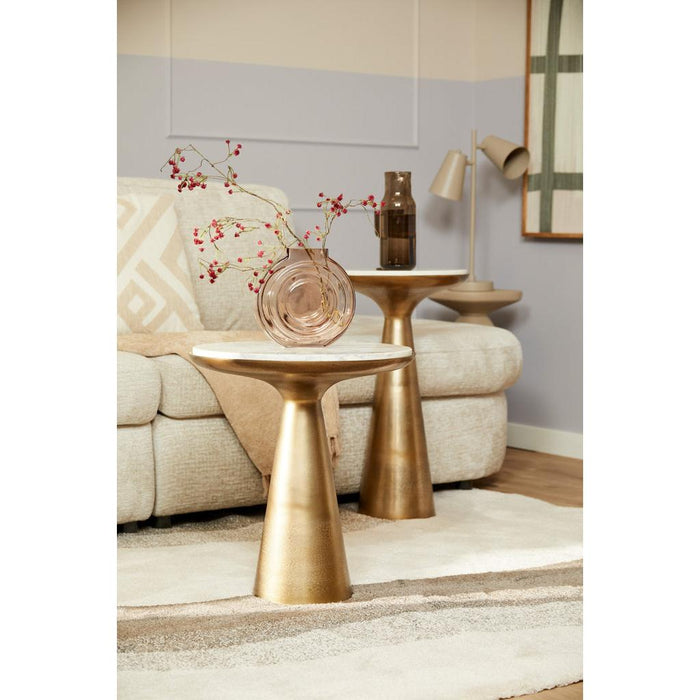 STARFURN Bijzettafel Essy Groot Wit marmer 45 cm 45x45x50 cm-Bijzettafels-Starfurn