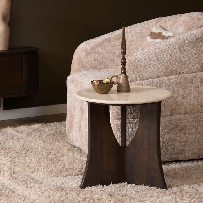 STARFURN Bijzettafel Milo Botticino Marmer 50 cm-Bijzettafels-Starfurn