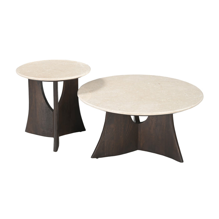 STARFURN Bijzettafel Milo Botticino Marmer 50 cm-Bijzettafels-Starfurn