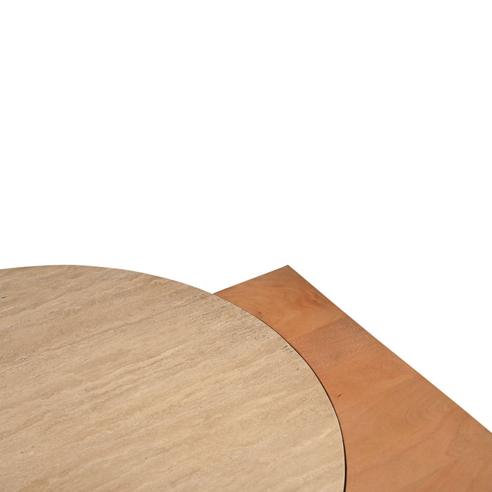 STARFURN Bijzettafel Numa Naturel Travertin 60 cm