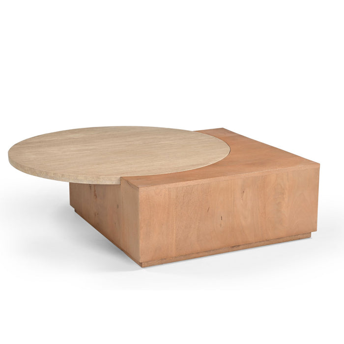 STARFURN Bijzettafel Numa Naturel Travertin 60 cm
