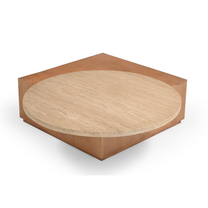 STARFURN Bijzettafel Numa Naturel Travertin 60 cm