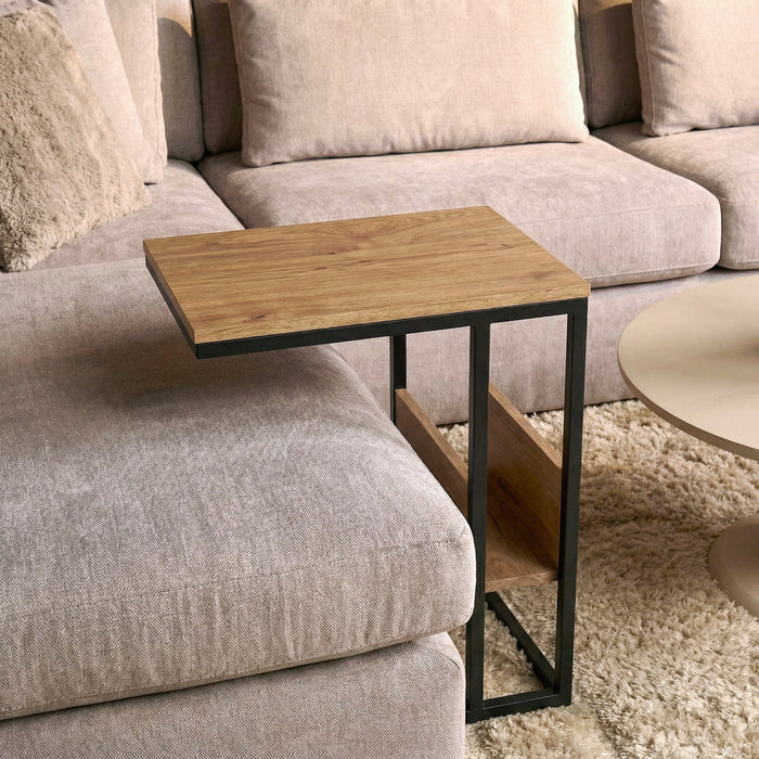 STARFURN Bijzettafel Slider Naturel Metaal 48x32 cm STF STF-3041-Bijzettafels-Starfurn