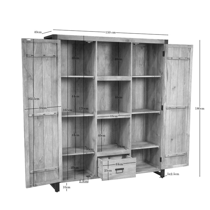 STARFURN Boekenkast Britt Mangohout Naturel 150cm