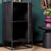 STARFURN Boekenkast New York Mangohout en staal 1 deur 55x45x200 cm-Boekenkasten-Starfurn