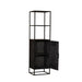 STARFURN Boekenkast New York Mangohout en staal 1 deur 55x45x200 cm-Boekenkasten-Starfurn